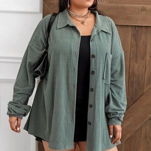 Oversized Button Up Quilted Long Sleeve